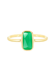 Green Chalcedony Crystal Petit Amor Ring - GF
