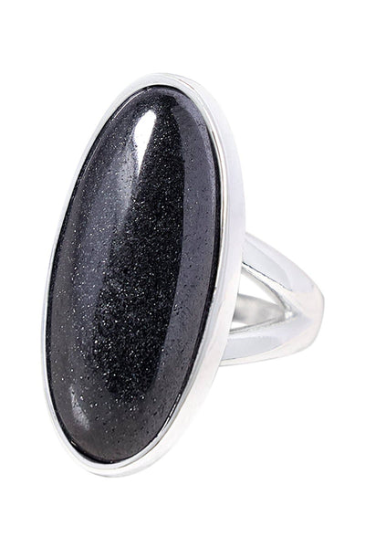 Hematite Oval Cabochon Ring - SF