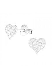 Sterling Silver Heart Ear Studs - SS