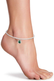 Moss Agate Charm Beaded Anklet - SF