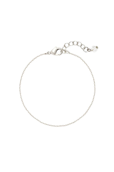 Silver Plated 1mm Cable Chain Bracelet - SP