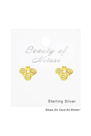 Sterling Silver Bee Ear Studs - VM