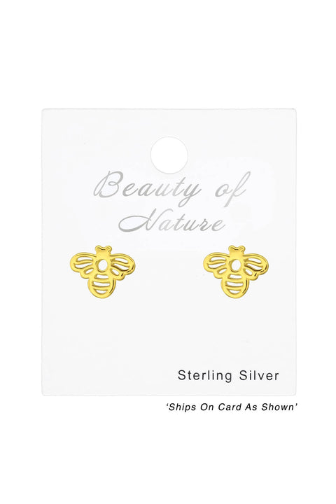 Sterling Silver Bee Ear Studs - VM