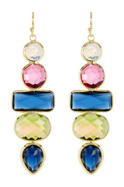 London Blue Crystal & Mixed Crystal Drop Earrings - GF