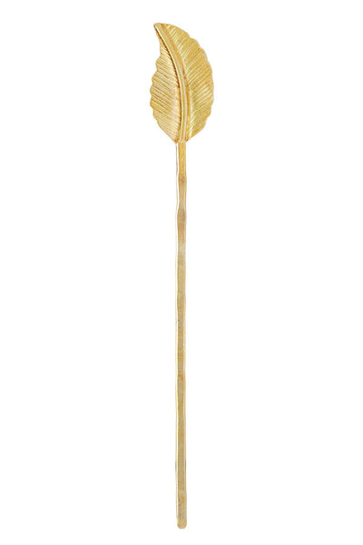 Leaf Hair Stick In Natural Brass - BR