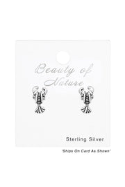 Sterling Silver Lobsters Ear Studs - SS