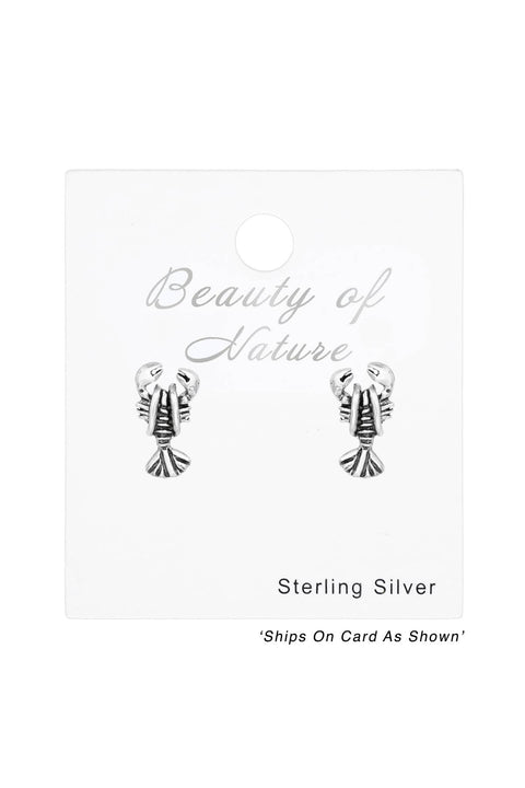 Sterling Silver Lobsters Ear Studs - SS