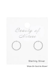 Sterling Silver Twisted Ear Studs - SS