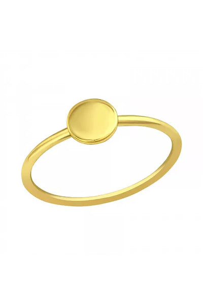 Sterling Silver Vermeil Round Ring - VM