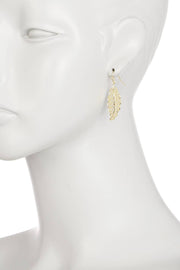 Filigree Leaf Drop Earrings - GF