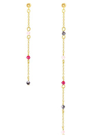 Pink Austrian Crystal Drop Earrings - GF