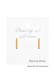 Sterling Silver Bar Ear Studs - RG