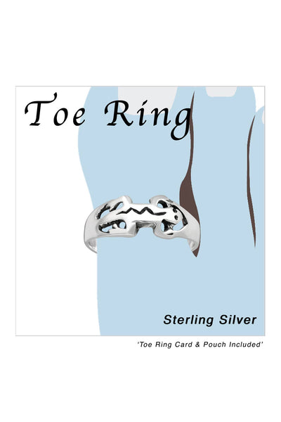 Sterling Silver Lizard Adjustable Toe Ring - SS