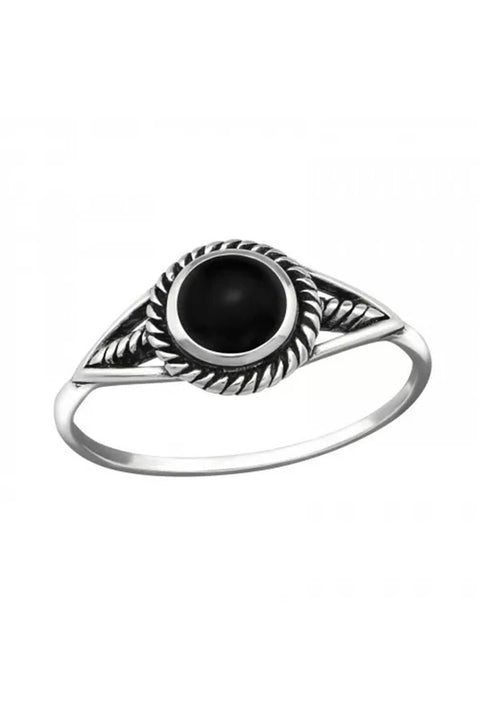 Sterling Silver Ring With Black Onyx - SS