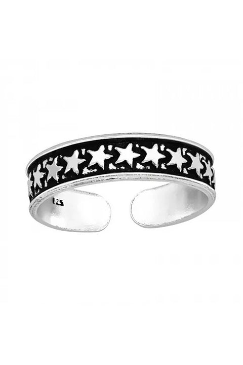 Sterling Silver Stars Adjustable Toe Ring - SS