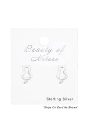 Sterling Silver Cat Ear Studs - SS