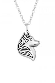 Sterling Silver Wolf Necklace - SS