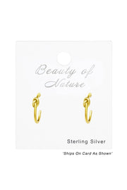 Sterling Silver Knot Half Hoop Ear Studs - VM