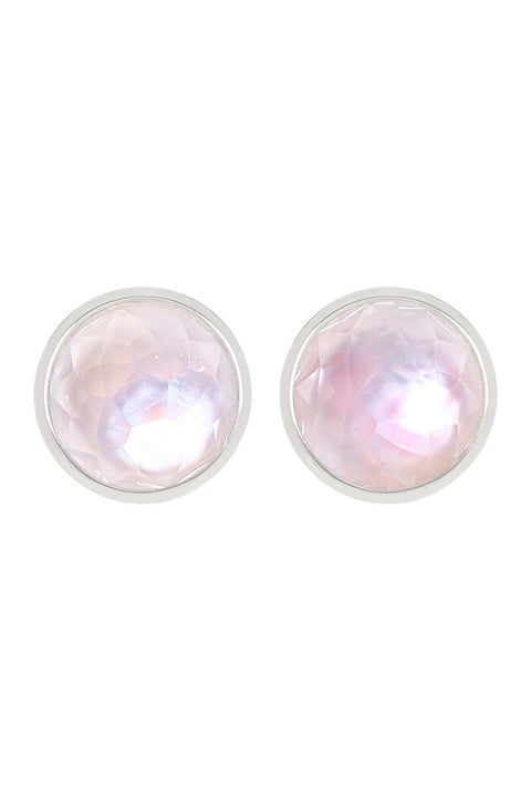 Mother Of Pearl Quartz Post Earrings - SF