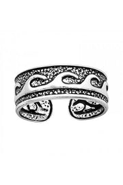 Sterling Silver Waves Adjustable Toe Ring - SS