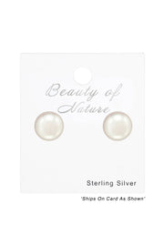 Synthetic Pearl 8mm Ear Studs - SS