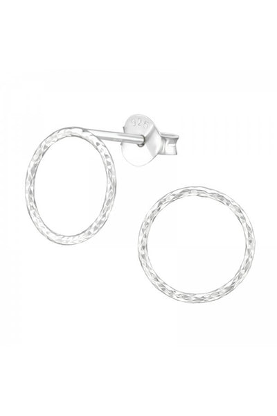Sterling Silver Circle Ear Studs - SS
