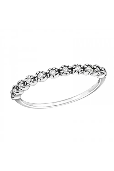 Sterling Silver CZ Eternity Band Ring - SS