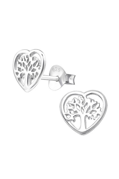 Sterling Silver Tree Of Life Ear Studs - SS