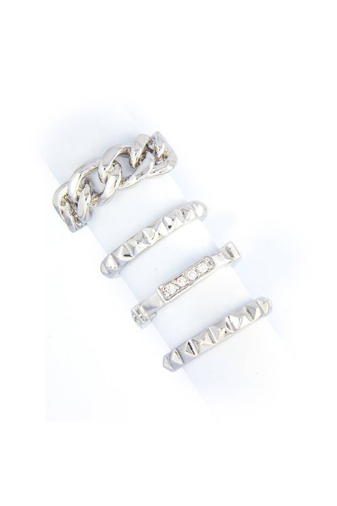 Cubic Zirconia Stack Ring Set - SF