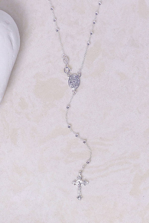 Sterling Silver Rosary Necklace - SS