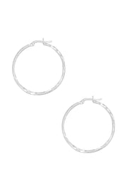 Sterling Silver Diamond Cut Hoop Earrings - SS