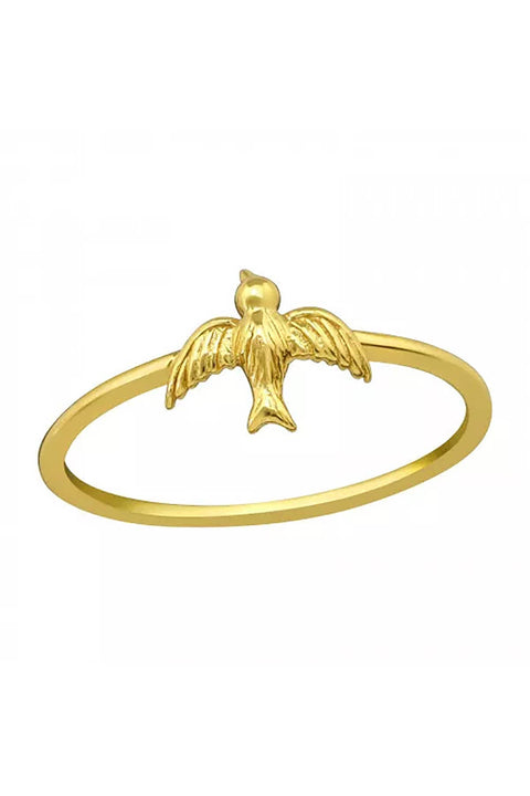 Sterling Silver Vermeil Bird Ring - VM