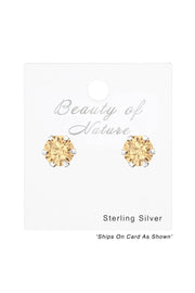 Sterling Silver Round 5mm Ear Studs With Cubic Zirconia - SS