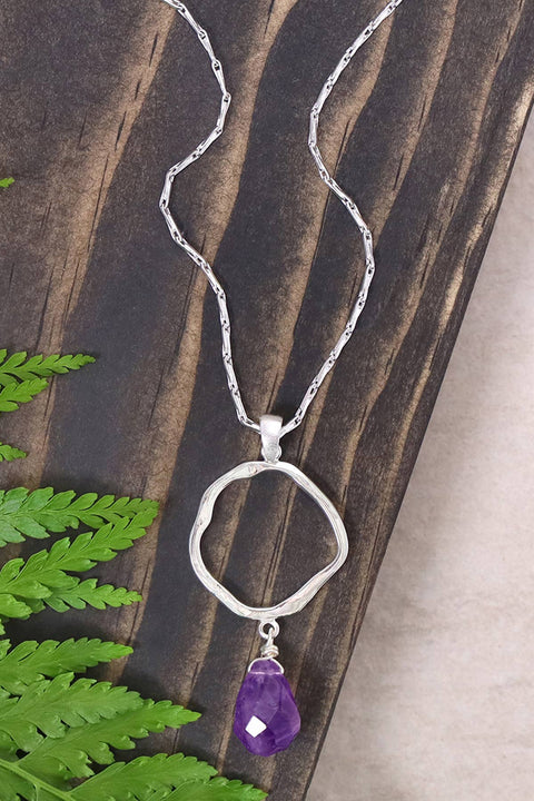 Amethyst & Orbit Pendant Necklace - SF