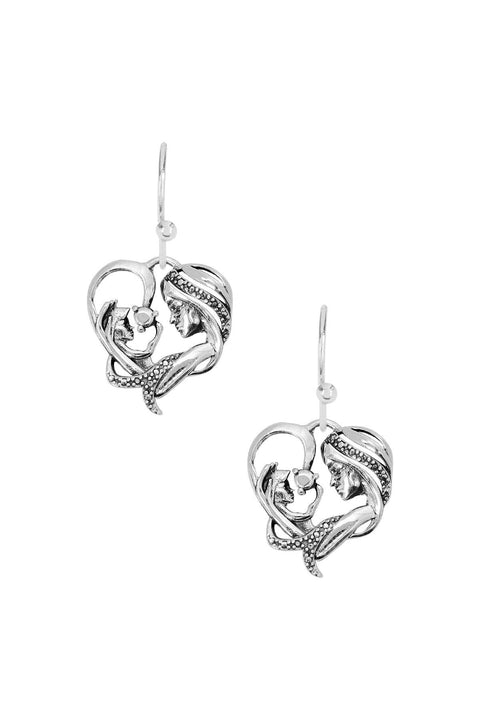 Sterling Silver Mother & Child Drop Earrings - SS