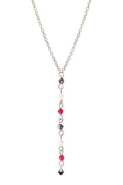 Pink Austrian Crystal Y Necklace - SF