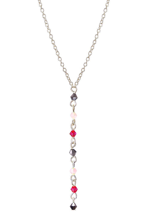 Pink Austrian Crystal Y Necklace - SF