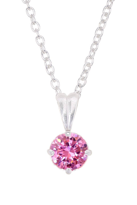 Pink CZ Charm Necklace - SF