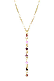 Purple Austrian Crystal Y Necklace - GF