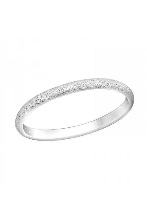 Sterling Silver 2mm Band Ring with Sandblast - SS