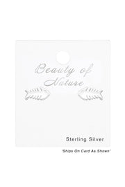 Sterling Silver Fishbone Ear Studs - SS