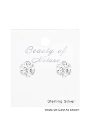 Sterling Silver Round 3mm Ear Studs With Cubic Zirconia - SS