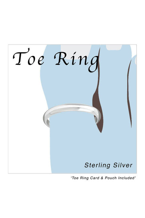 Sterling Silver 2mm Band Adjustable Toe Ring - SS