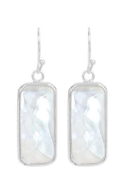 Mother Of Pearl Rectangle Earrings - SF