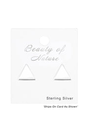 Sterling Silver Triangle Ear Studs - SS