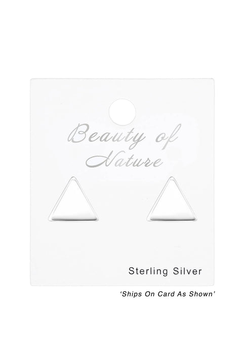 Sterling Silver Triangle Ear Studs - SS