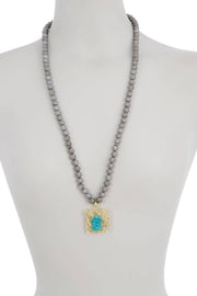 Hematite With Ganesh Pendant Necklace - GF