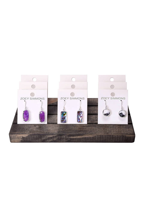 $11.00 Pr x 9 Prs Semi-Precious Earrings Prepack