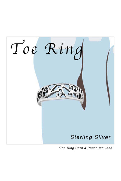 Sterling Silver Antique Adjustable Toe Ring - SS