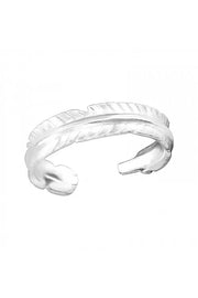 Sterling Silver Feather Adjustable Toe Ring - SS